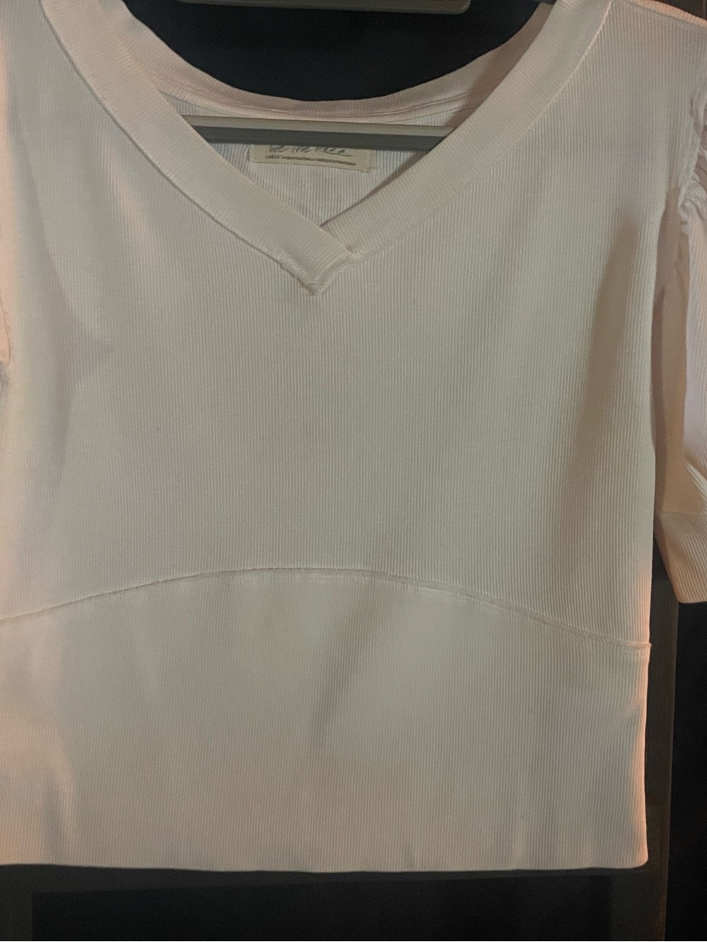 We The Free Cream V-Neck Short Sleeve Top
